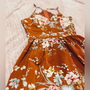 Caramel color spring Aline SHEIN dress